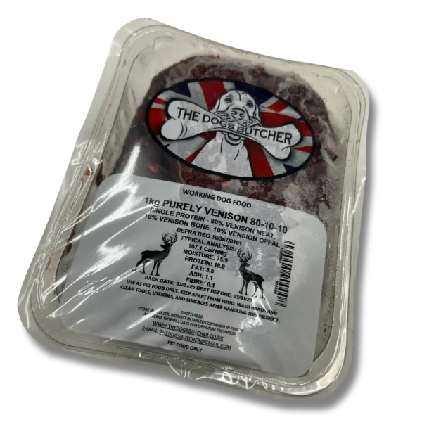 The Dog's Butcher Purely Venison 80:10:10 1kg