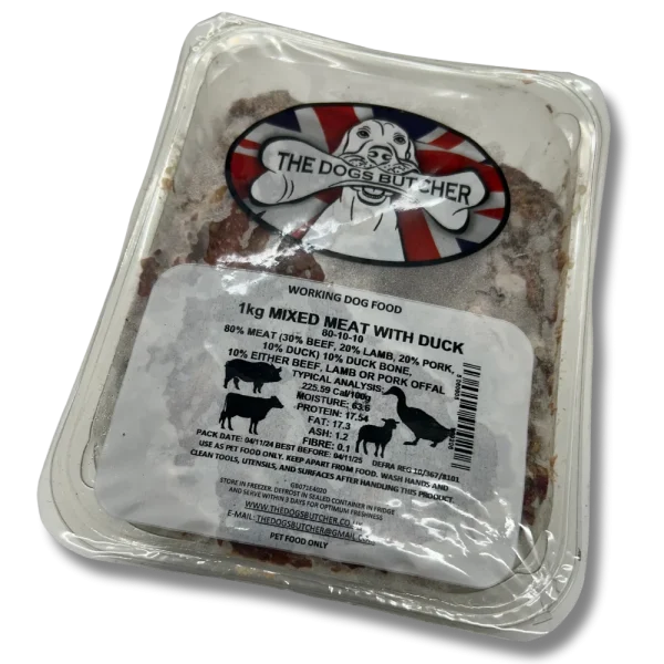 The Dog's Butcher Mixed Meat with Duck 80:10:10 1kg