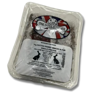 The Dog's Butcher Gutted Rabbit Minced in Fur 1kg