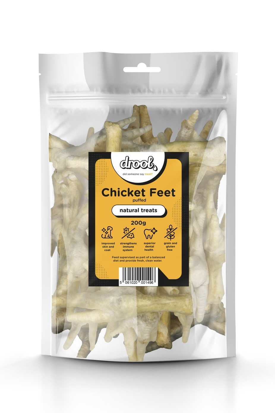 Drool Puffed Chicken Feet 200g
