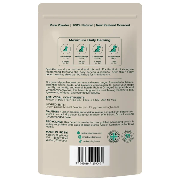 Hackney Dog House Green Lipped Mussel 100g - Image 2