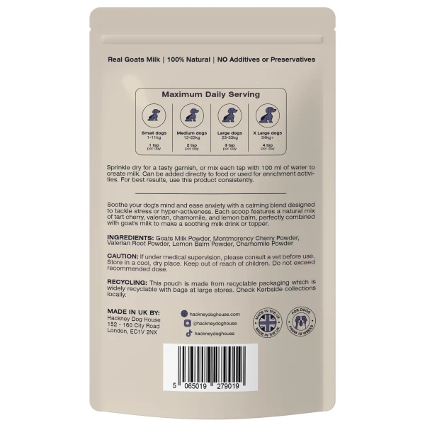 Hackney Dog House Calming Goats Milk Topper 150g - Image 2