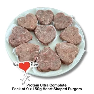 We Love Raw Protein Ultra Complete: British Beef & Lamb Tripe with Free Range British Turkey 9 x 150g Heart Shaped Burgers
