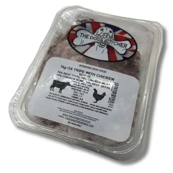 The Dog's Butcher OX Tripe with Chicken 80:10:10 1kg