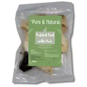 Pure & Natural Rabbit Feet with Hair 200g