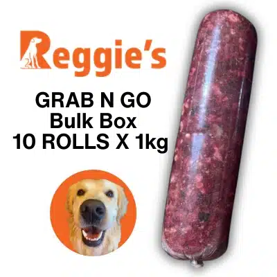 Reggie's Grab N Go Bulk Box Beef + Tripe 80:10:10 (10 X 1kg rolls)