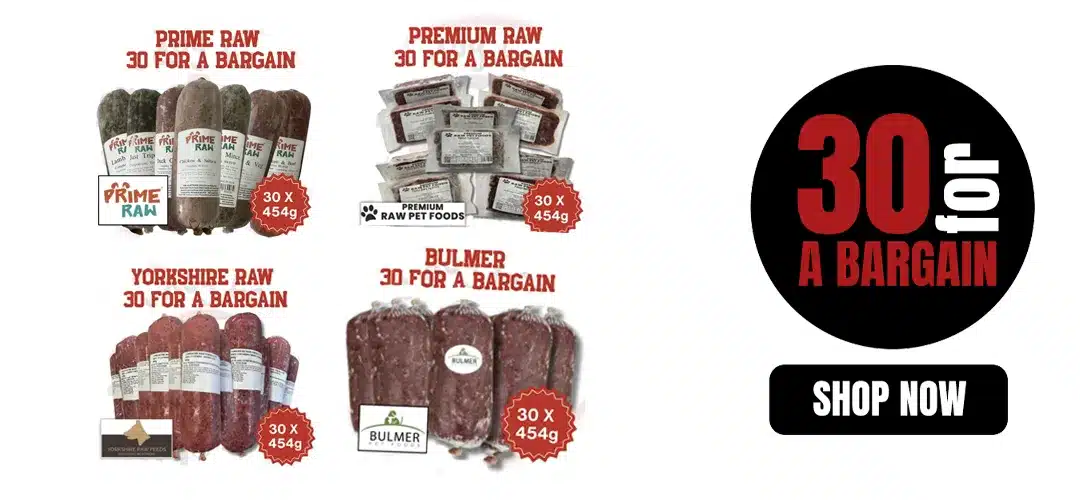 30 for a bargain on Raw Dog Food